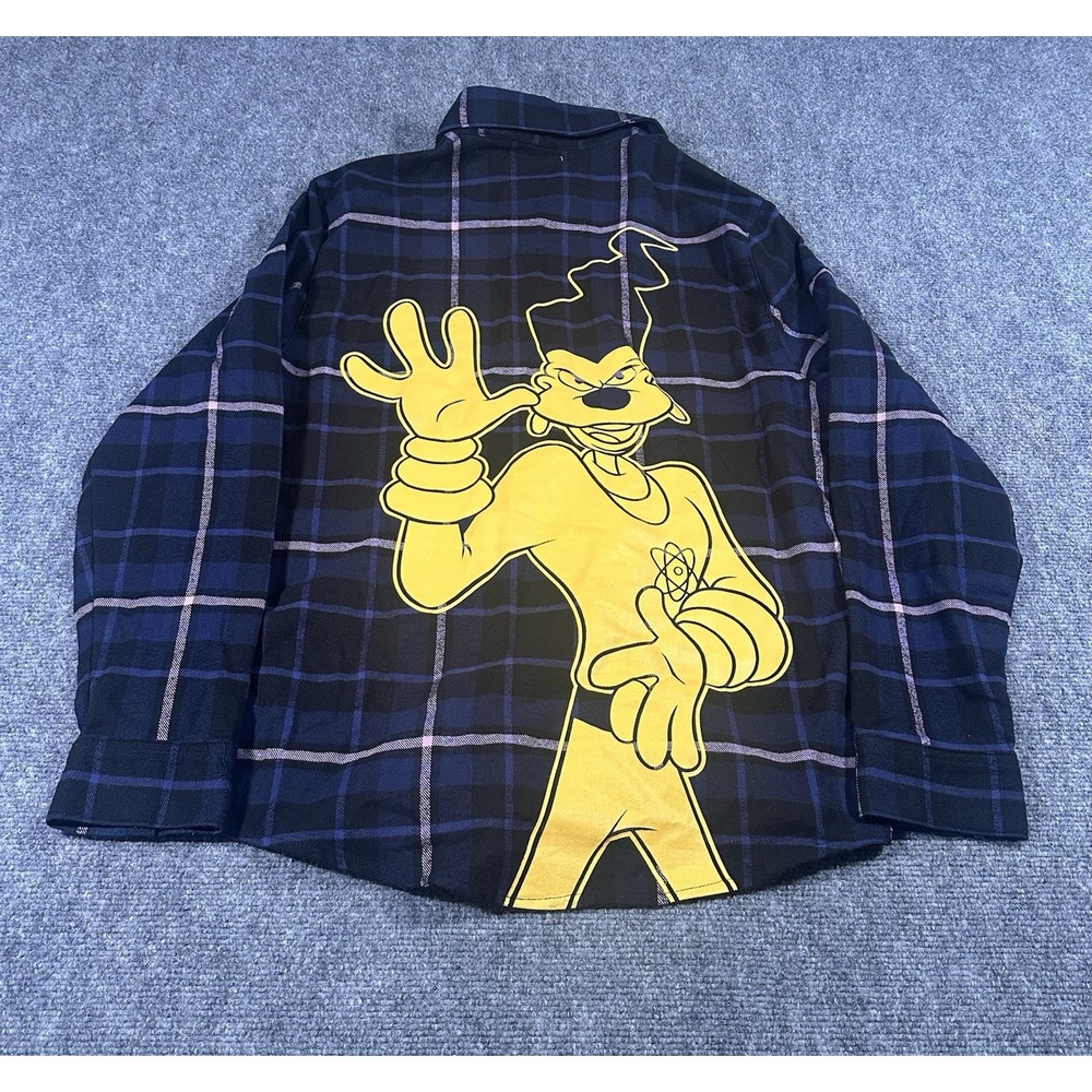 Disney Parks x Cakeworthy A Goofy Movie 30th Powerline Adult Flannel Shirt Small